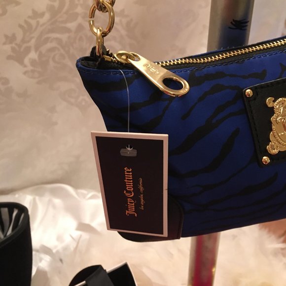 RARE AMAZING vintage brand new zebra print purse and sapphire blue necklace set! - Picture 6 of 12